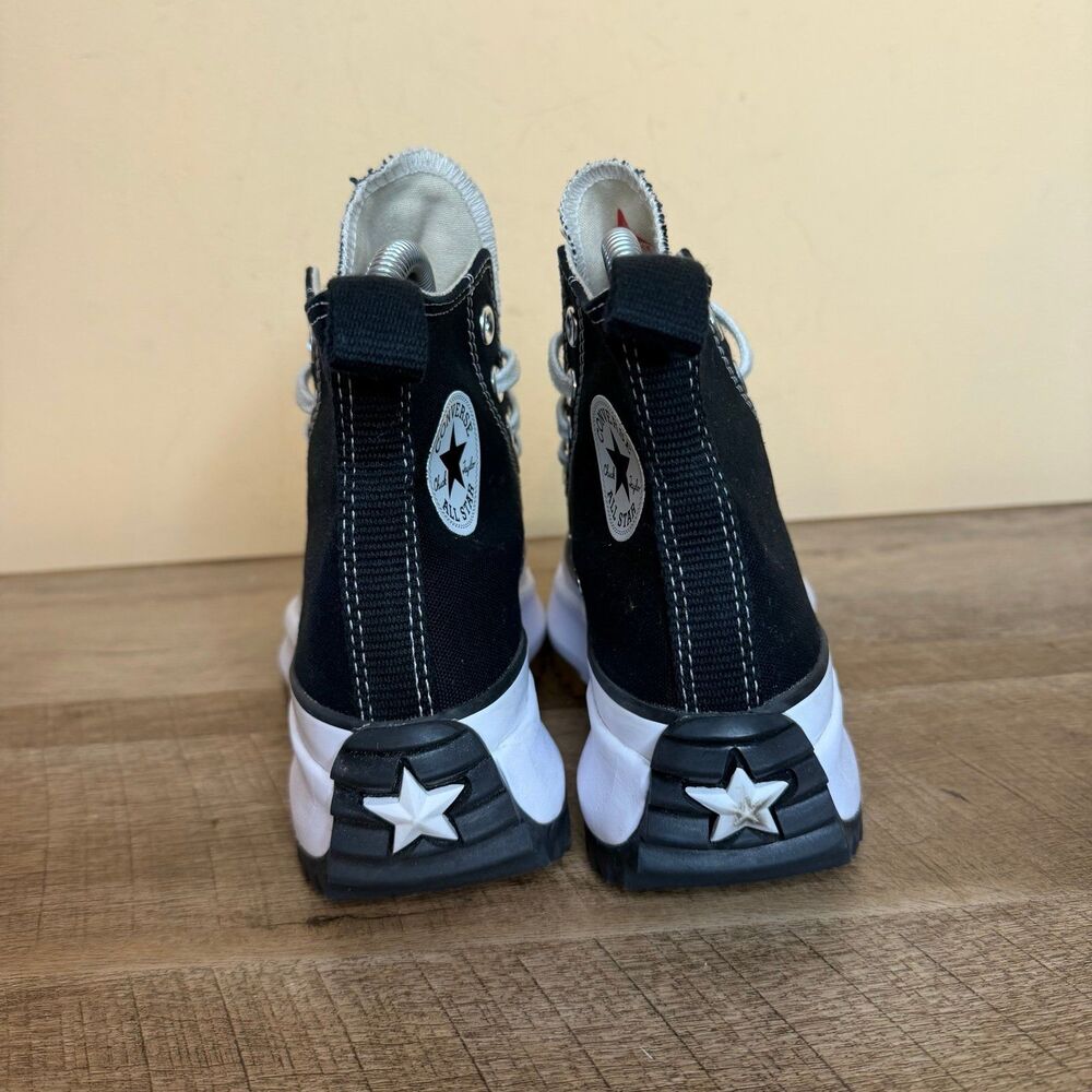 Converse Run Star Hike High Top Platform Sneakers Black White womens 4.5 shoes - Picture 3 of 8